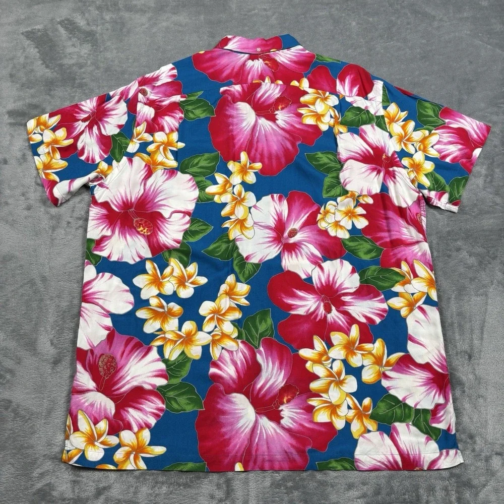 Vintage Polo Ralph Lauren Hawaiian Shirt Viscose Floral Camp Men's Size Large